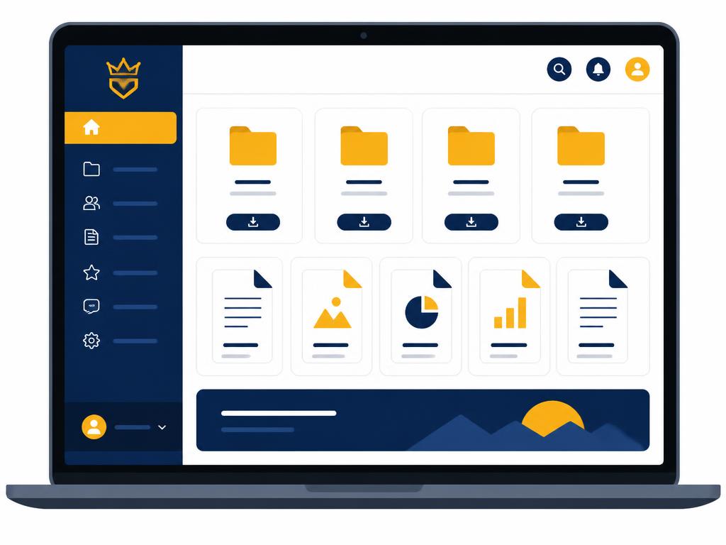 Ilustração da área de membros com os documentos disponíveis para download
